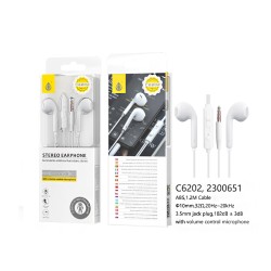 ONEPLUS EARPHONES C6202 BL WITH VOLUME CONTROL MICROPHONE 1.2M WHITE ONEPLUS EARPHONES C6202 BL WITH VOLUME CONTROL MICROPHONE 1.2M WHITE